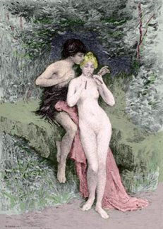 lovers in forest old vintage love picture